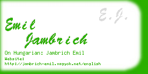 emil jambrich business card